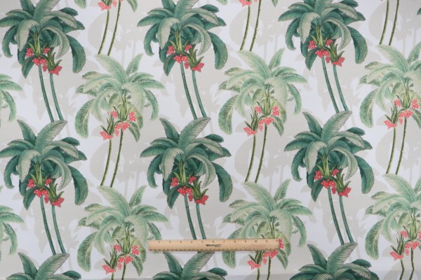 Tommy Bahama Shadow Palms Printed Polyester Outdoor Fabric in Aloe 