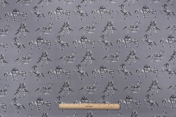 Novogratz Dr Zebra Printed Polyester Outdoor Fabric in Silver 