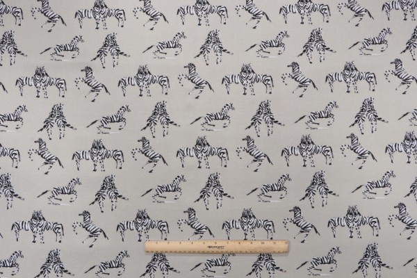 Novogratz Dr Zebra Printed Polyester Outdoor Fabric in Natural 