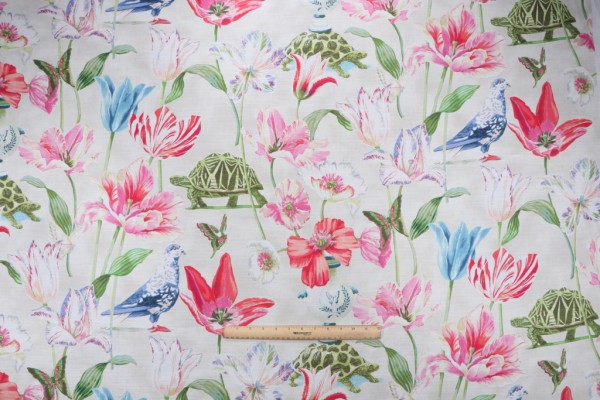 Click for Harrison Howard Enchanted Garden Printed Cotton Drapery Fabric in Primavera  Harrison Howard Enchanted Garden Printed Cotton Drapery Fabric in Primavera
