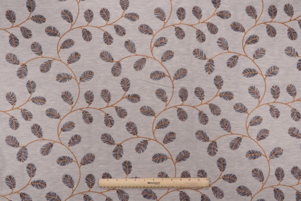 PK Lifestyles Leaf Love Emb Drapery Fabric in Cognac 