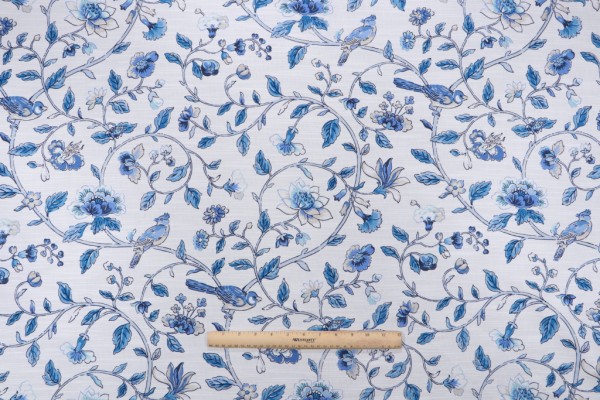 Click for Waverly Summer Isles Printed Cotton Drapery Fabric in Sky  Waverly Summer Isles Printed Cotton Drapery Fabric in Sky
