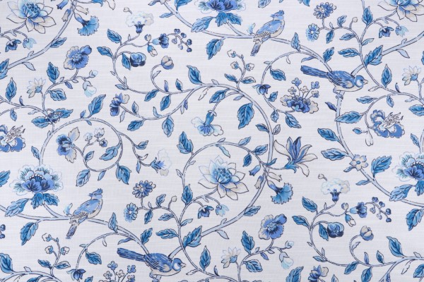 Click for Waverly Summer Isles Printed Cotton Drapery Fabric in Sky  Waverly Summer Isles Printed Cotton Drapery Fabric in Sky