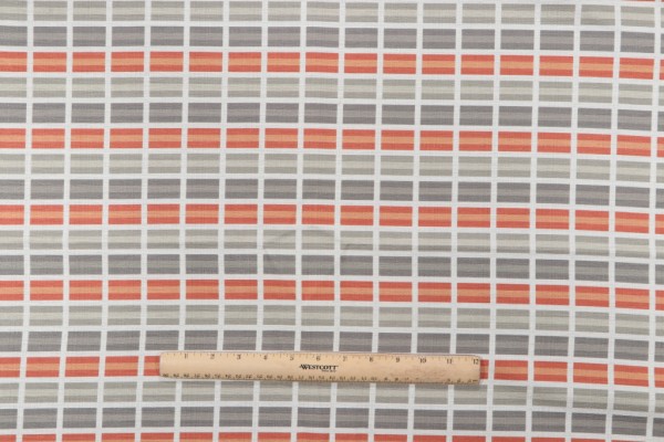 Mill Creek Gambo Printed Cotton Drapery Fabric in Peach Glow