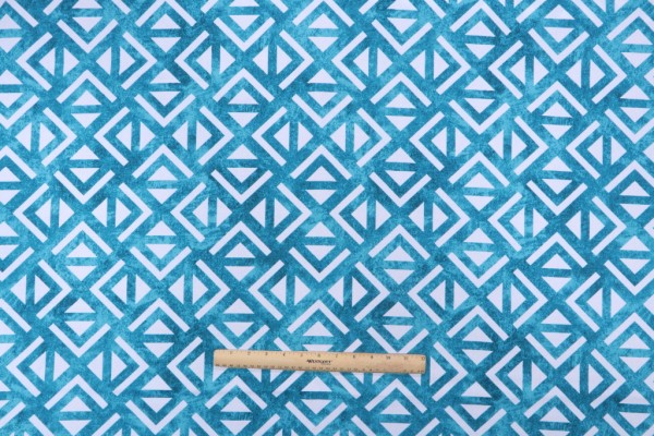 Richloom Milestone Printed Cotton Drapery Fabric in Turquoise