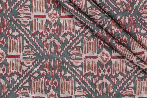 Sample of Lacefield Havana Printed Drapery Fabric in Baltic 