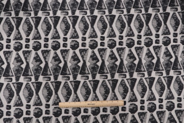 Lacefield Juju Printed Drapery Fabric in Granite 