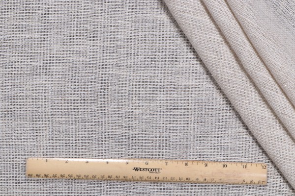 Lino Textiles Zoe Sheer Drapery Fabric in Silver on Ivory 