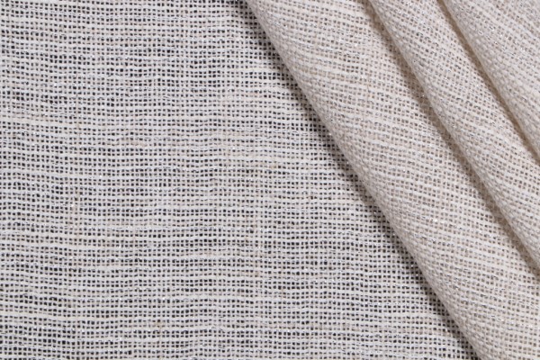 Lino Textiles Zoe Sheer Drapery Fabric in Silver on Ivory 