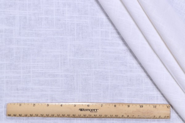Lino Textiles Ancient Slubby Woven Linen Blend Drapery Fabric in White 
