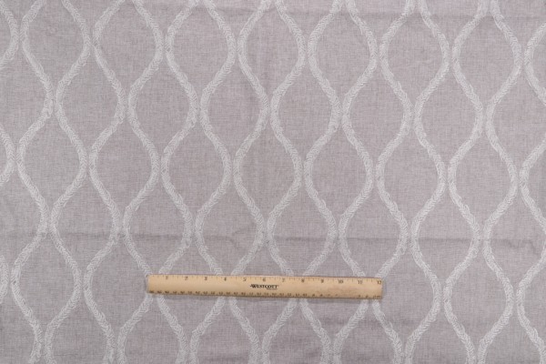 Click for 1.5 Yards Vine Ogee Embroidered Drapery Fabric in Sterling Vine Ogee Embroidered Drapery Fabric in Sterling