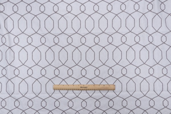 1 Yard Trellis Embroidered Drapery Fabric in Smoke