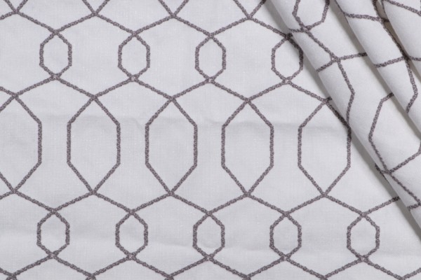 Click for 2.25 Yards Trellis Embroidered Drapery Fabric in Smoke Trellis Embroidered Drapery Fabric in Smoke