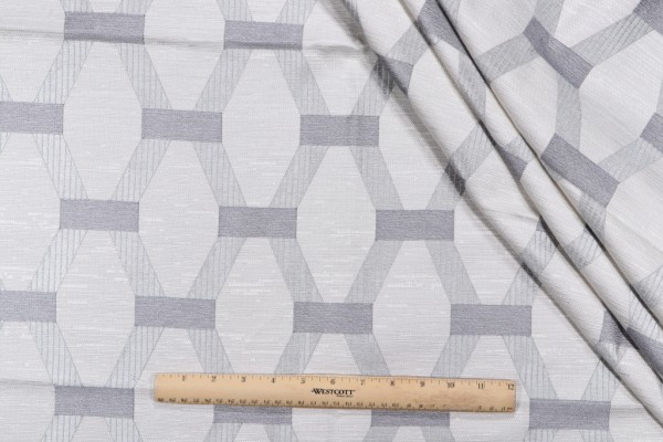 1 Yard Linked Embroidered Drapery Fabric in Fog