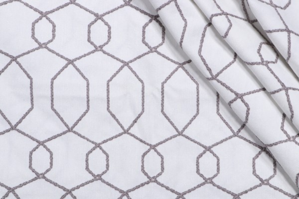 Click for 2.5 Yards Trellis Embroidered Drapery Fabric in Smoke Trellis Embroidered Drapery Fabric in Smoke