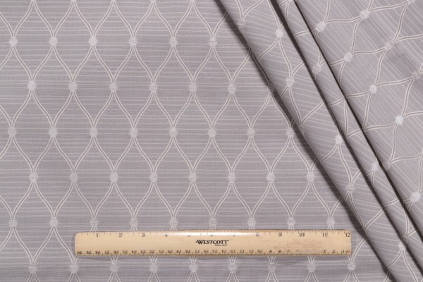 Ogee Chenille Embroidered Drapery Fabric in Pumice