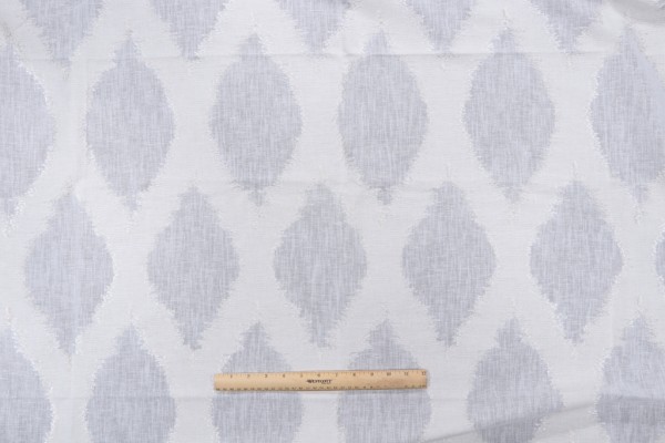 Click for 1.5 Yards Diamond Ikat Embroidered Drapery Fabric in Ivory Diamond Ikat Embroidered Drapery Fabric in Ivory