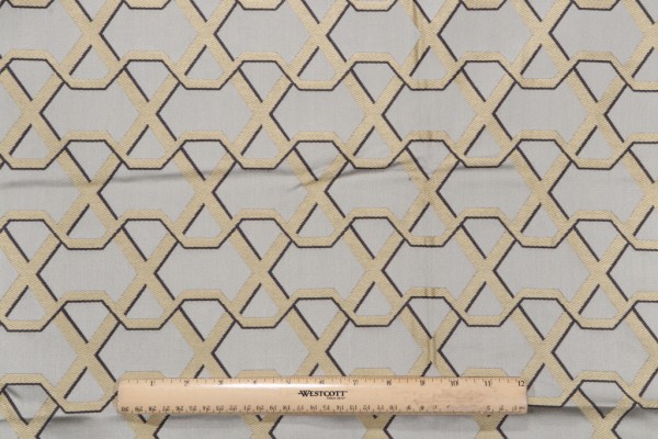 1 Yard Lelievre Paris Ribon Damask Upholstery Fabric in Opaline