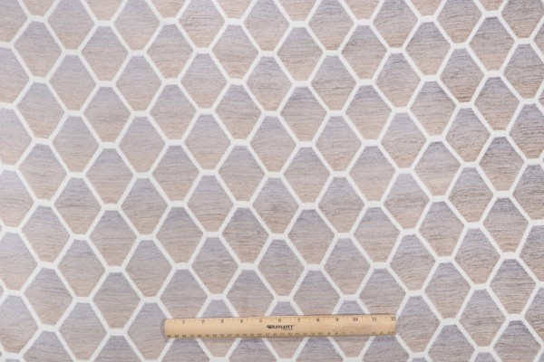 Click for 4.75 Yards Trellis Woven Chenille Upholstery Fabric in Pebble Trellis Woven Chenille Upholstery Fabric in Pebble