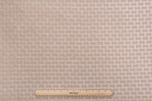 Basketweave Woven Chenille Upholstery Fabric in Tan