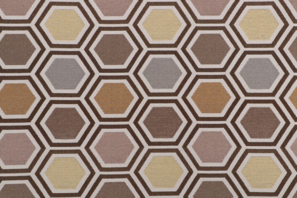 Hexagon Woven Decorator Fabric in Amber 