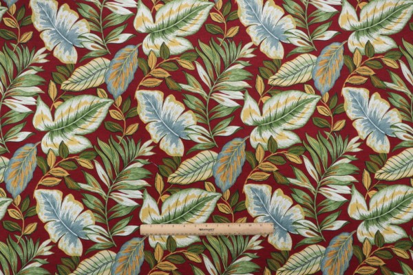 Richloom Goldcoast Printed Polyester Outdoor Fabric in Berry 