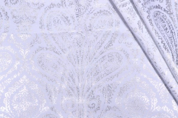 Click for 4.13 Yards Waverly Paisley Aglow Printed Drapery Fabric in Frost Waverly Paisley Aglow Printed Drapery Fabric in Frost