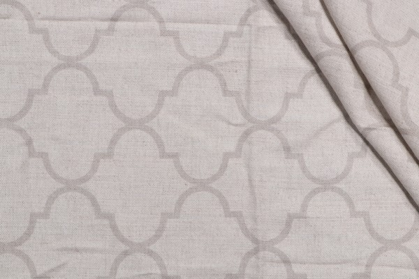 Click for .88 Yards Westbury Trelliage Printed Linen Blend Drapery Fabric in Flax Westbury Trelliage Printed Linen Blend Drapery Fabric in Flax