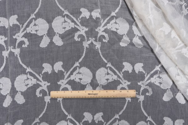Click for 1.88 Yards Alhambra Lenny Sheer Drapery Fabric in Cream Alhambra Lenny Sheer Drapery Fabric in Cream