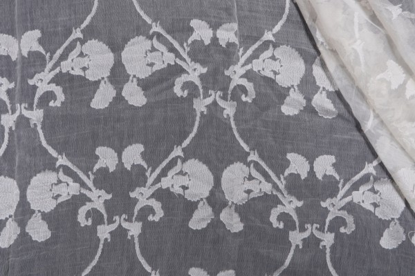 Click for 1.88 Yards Alhambra Lenny Sheer Drapery Fabric in Cream Alhambra Lenny Sheer Drapery Fabric in Cream