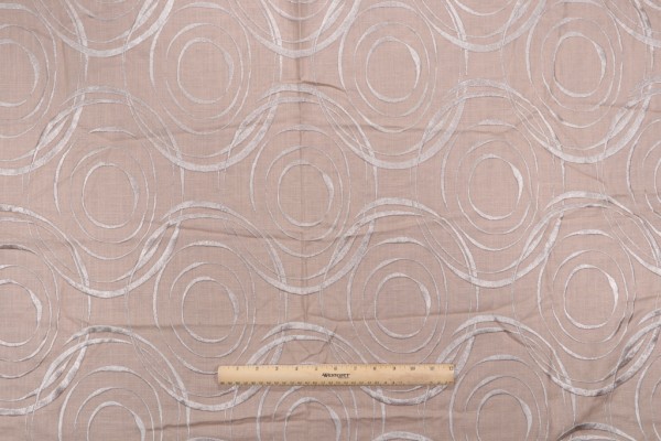 Alhambra Ayles Embroidered Drapery Fabric in Beige