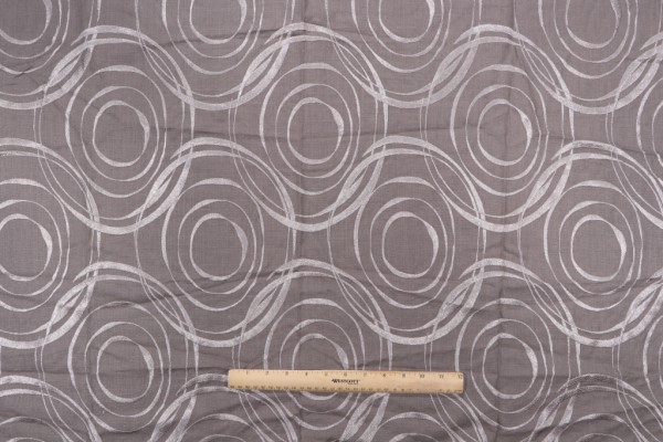 Alhambra Ayles Embroidered Drapery Fabric in Silver Taupe