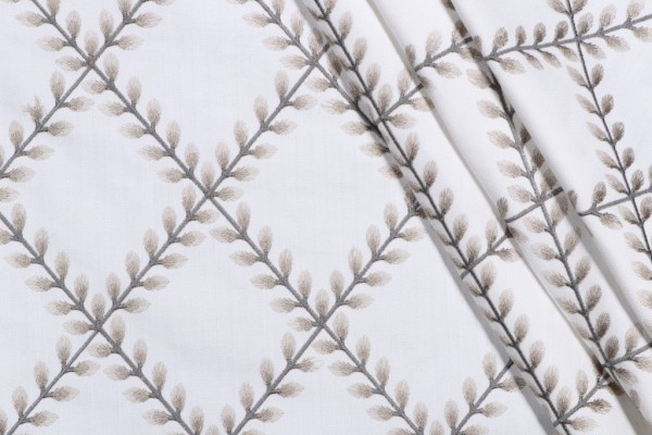 Sample of PK Lifestyles Clover Lane Emb Drapery Fabric in Birch 