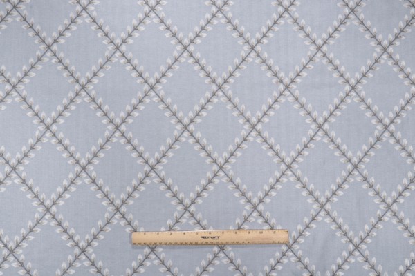 PK Lifestyles Clover Lane Emb Drapery Fabric in Mist 