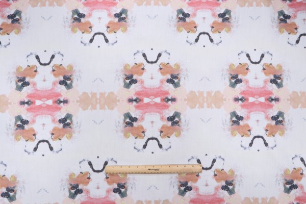 Sample of Hamilton Higgins Printed Cotton Drapery Fabric in Salmon 