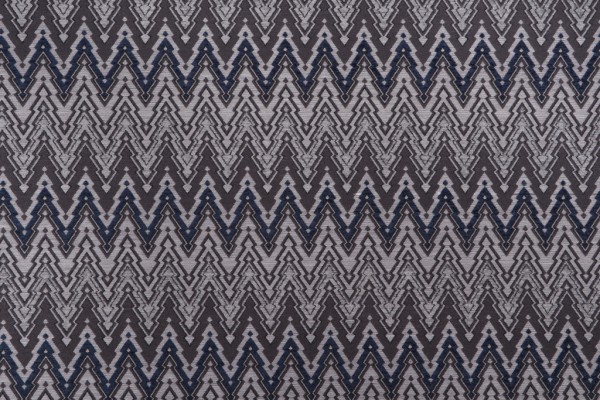 Chevron Woven Chenille Upholstery Fabric in Indigo