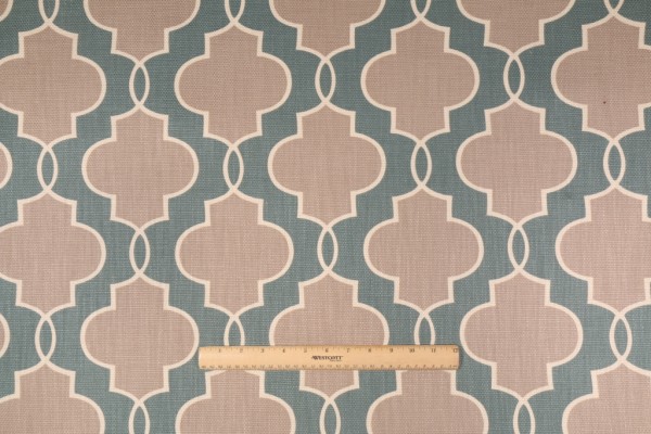 Fabricut Rochdale Printed Cotton Decorator Fabric in Teal