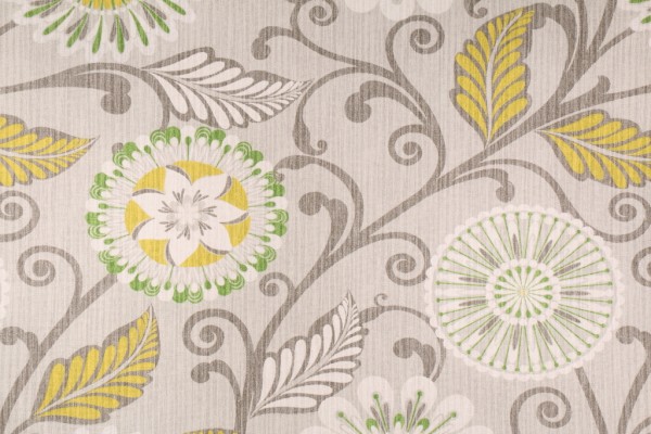 HGTV Home Urban Blossoms Printed Cotton Drapery Fabric in Platinum