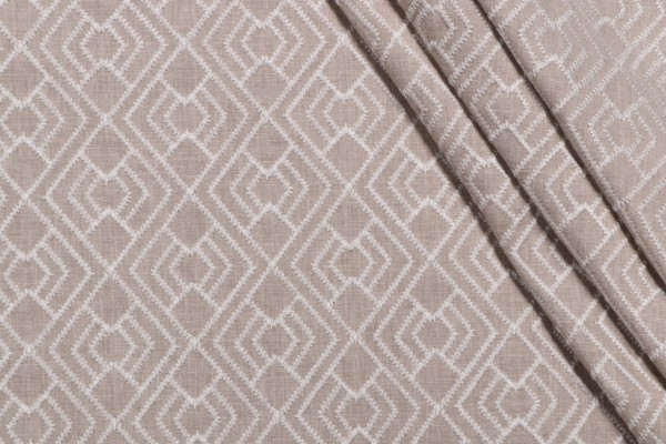 PK Lifestyles Cordell Emb Drapery Fabric in Flax