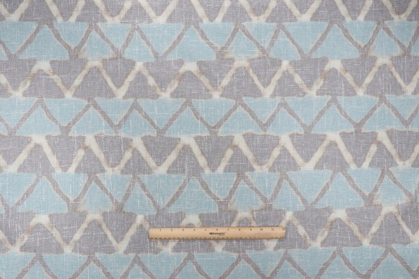 PK Lifestyles Farahan Geo Printed Chenille Upholstery Fabric in Mineral