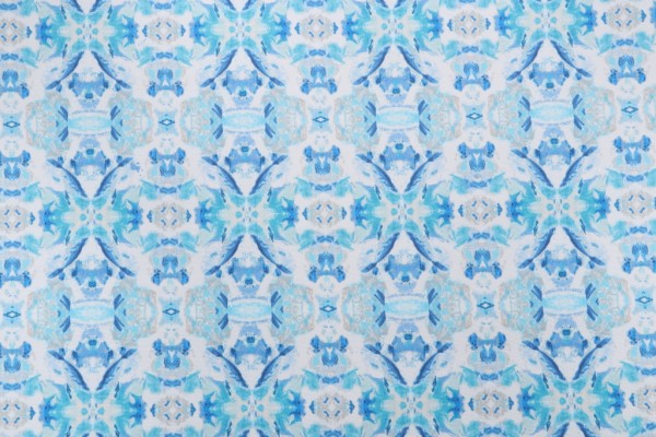 PK Lifestyles Sea Vision Printed Polyester Outdoor Fabric in Azure
