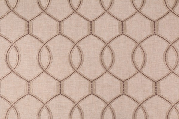 Richloom Slalom Embroidered Poly Linen Decorator Fabric in Sand