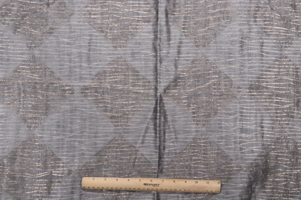 Click for 1.13 Yards Grey Watkins Sumbawa Sheer Drapery Fabric in Silver Grey Watkins Sumbawa Sheer Drapery Fabric in Silver