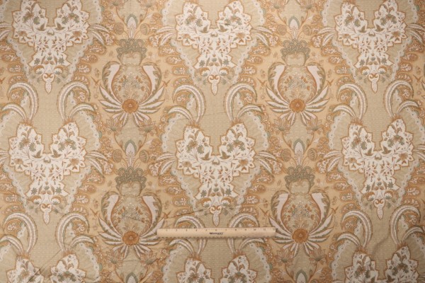 Fonthill Persan Printed Cotton Drapery Fabric in Ivory/Multi