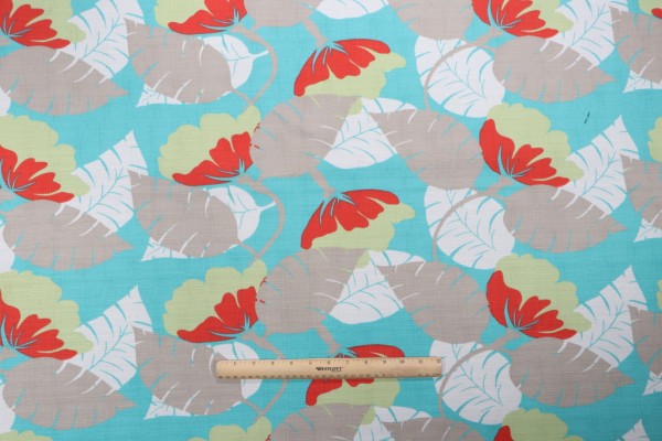 Richloom Avia Printed Polyester Outdoor Fabric in Surf 