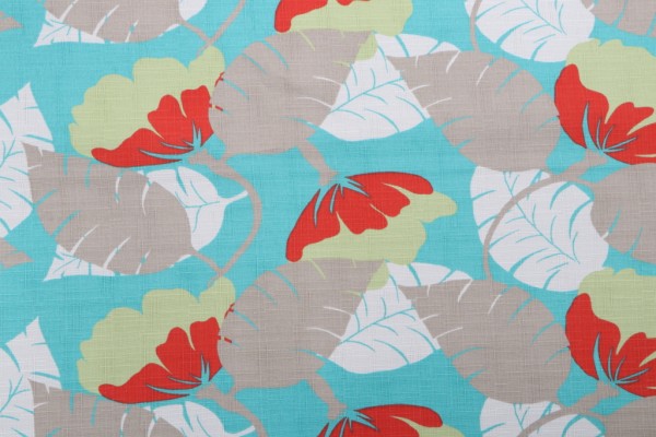 Richloom Avia Printed Polyester Outdoor Fabric in Surf 