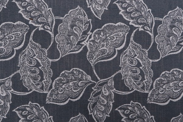 Sample of Merrimac M11006 Woven Damask Upholstery Fabric in Indigo 