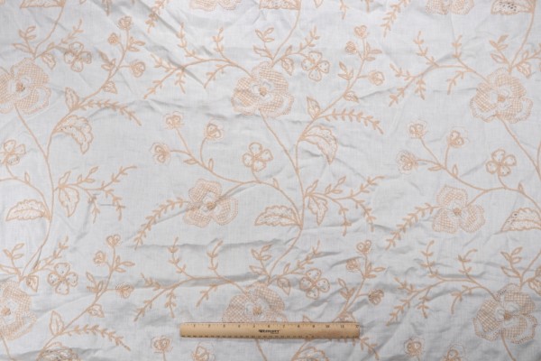 Click for 1.25 Yards Grey Watkins Kamala Embroidered Drapery Fabric in Cream Grey Watkins Kamala Embroidered Drapery Fabric in Cream