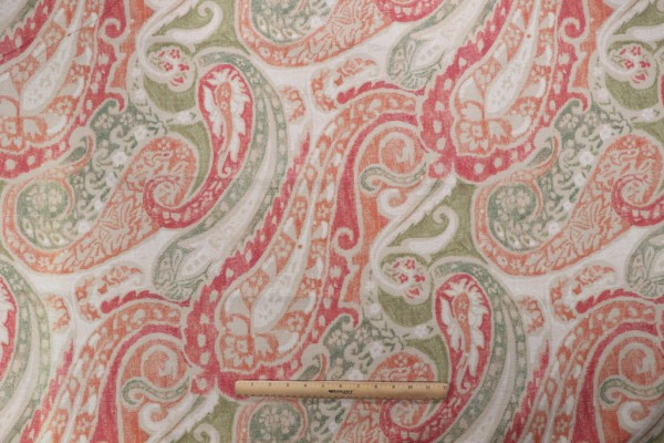 Fonthill Bijan Printed Cotton Drapery Fabric in Red/Green