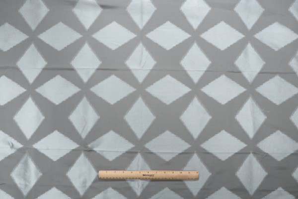 Grey Watkins Polygon Woven Drapery Fabric in Aqua